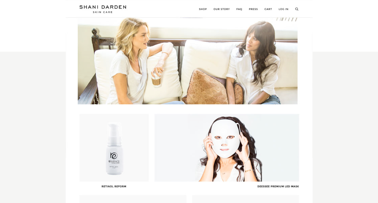 The Shani Darden Skin Care homepage